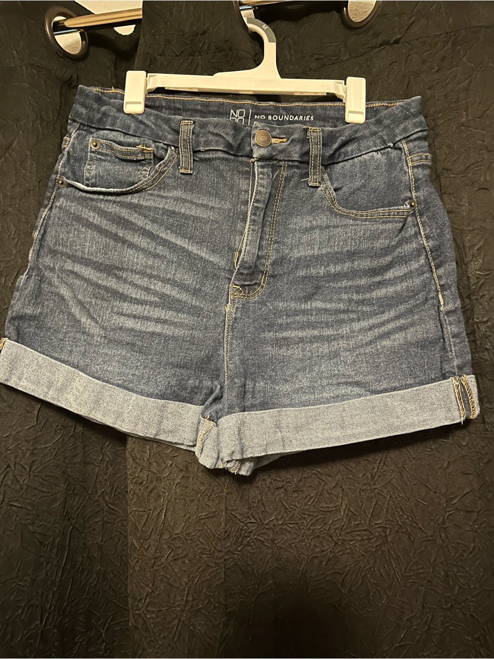 NOBO Mid Blue Rolled Hem Denim Shorts
